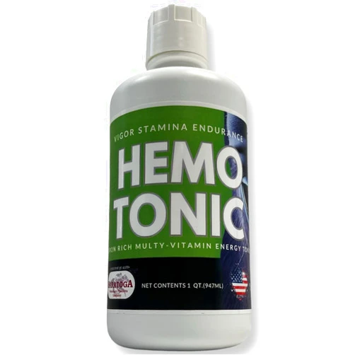 EQUI-SPAZ Hemotonic - Iron Rich Multi-Vitamin Energy Tonic Power Packed Blood Builder & Energy Revitalizer for Horses by Saratoga Veterinary Product (1 Qt)