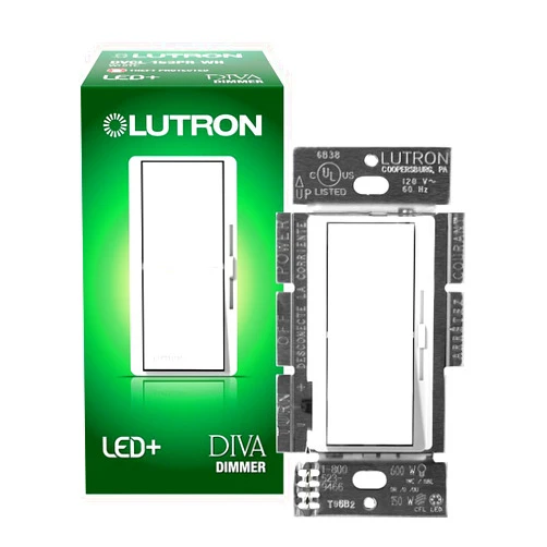 Lutron Diva LED+ Dimmer Switch for Dimmable LED, Halogen and Incandescent Bulbs, 150W/Single-Pole or 3-Way, DVCL-153P-WH, White