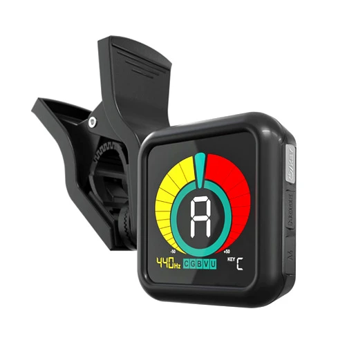 KLIQ Music Gear KLIQ UberTuner - Professional Clip-On Tuner for All Instruments (multi-key modes) - with Guitar, Ukulele, Violin, Bass & Chromatic Tuning Modes (also for Mandolin and Banjo)