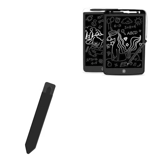 BoxWave Stylus Pouch Compatible with Rcovasc Writing Tablet for Kids (10 in) - Stylus PortaPouch, Stylus Holder Carrier Portable Self-Adhesive - Jet Black