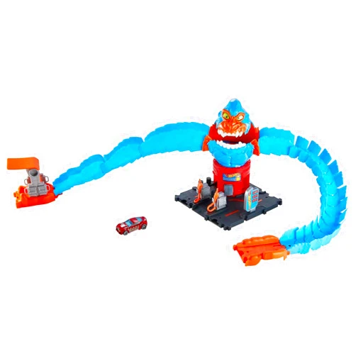 Hot Wheels City Toy Car Track Set, Gorilla Grapple Playset with 1:64 Scale Vehicle, 5-ft Long Bendable Track, Connects to Other Sets