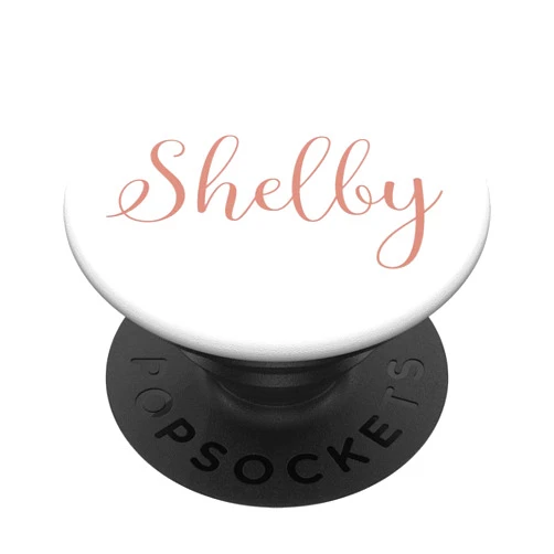 Personalized Custom Names by M.Kokolo Shelby Personalized Blush Pink and White Custom Name PopSockets Swappable PopGrip