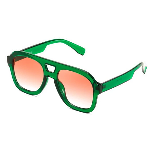 FEISEDY Vintage Aviator Sunglasses Double Bridge Women Men Large Square Thick Frame Trendy Eyewear UV400 B2846