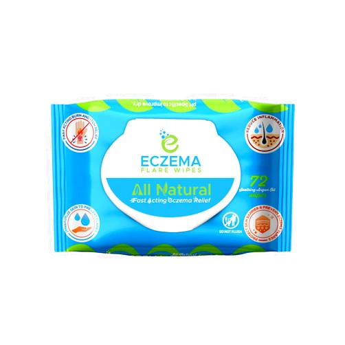 Eczema Flare Wipes® - All-Natural Fast Acting Eczema Relief, Anti-Itch, Reduces Inflammation & Protects Skin Barrier, Soothes & Prevents Future Flares, pH-Balancing, Convenient On-The-Go Solution 72ct