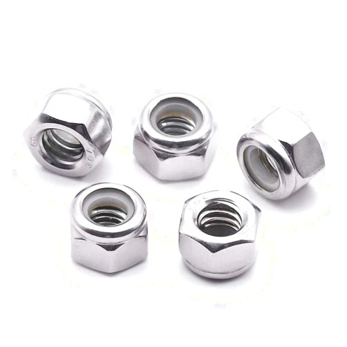 EASTLO 5/16-18 Nylon Insert Hex Lock Nuts Stainless Locknuts, Hex Drive, Bright Finish, 304 Stainless Steel 18-8 SS, Coarse Thread, 50 of Pack