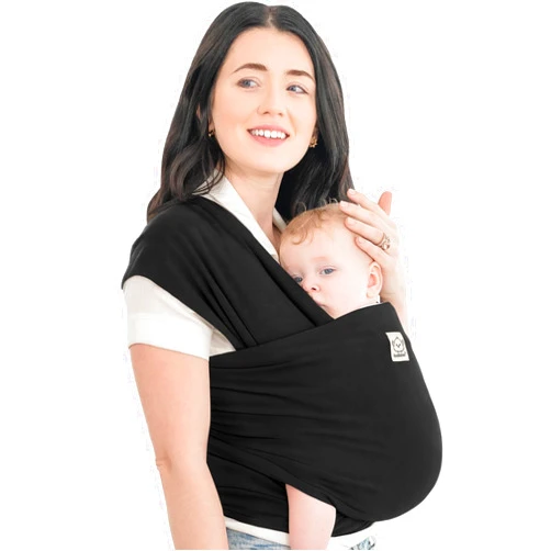 KeaBabies Baby Wrap Carrier - All in 1 Original Breathable Baby Sling, Lightweight,Hands Free Baby Carrier Sling, Baby Carrier Wrap, Baby Carriers for Newborn, Infant,Baby Wraps Carrier (Trendy Black)