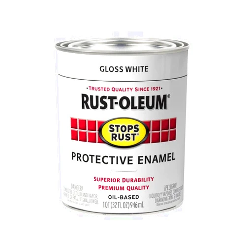 Rust-Oleum Stops Rust Gloss White Oil-Based Industrial Enamel Paint Quart