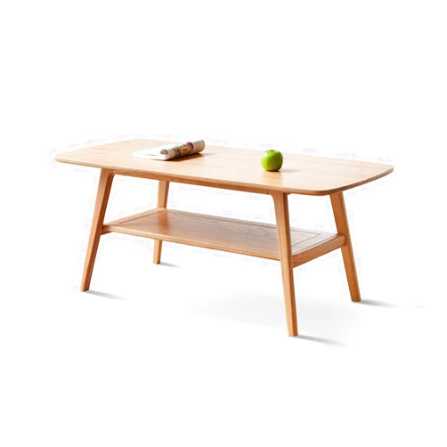 Tinblin Solid Oak Mid Century Modern Coffee Table – Small Oval Wooden Coffee Table for Living Room, Durable Retro Coffee Table with Double Storage for Modern Home (Natural, 31.49inch)
