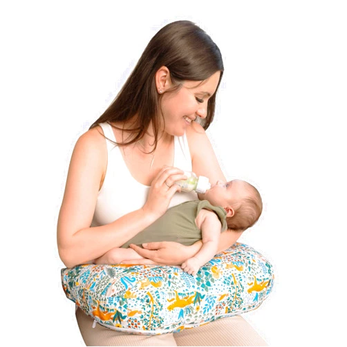 Boppy Nursing Pillow - Ergonomic Bottle & Breastfeeding Pillow with High, Firm, Large Area, Water-Repellent Cushion with Washable Cover; Baby Safety Alliance Verified - Colorful Forest Animals