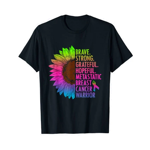 Pink Ribbon Breast Cancer Awareness Care Warrior Metastatic Breast Cancer Ribbon Awareness T-Shirt