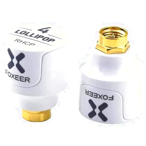 ACROTOR 2pcs FOXEER FPV Antenna Lollipop 4 5.8GHz RHCP 2.6Dbi Stubby Antenna SMA for FPV Drone Racing Quadcopeter Multicopter Fatshark Goggles TX RX(White-SMA)