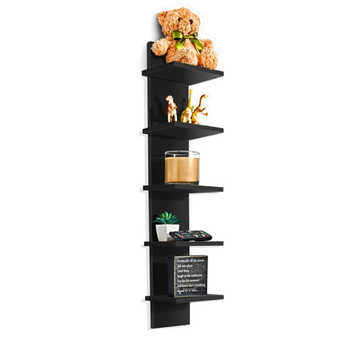 Sorbus 5 Tier Wall Shelf Unit, Vertical Column Utility Shelving for Home Decor and Storage Organizer, Wall-Mounted Floating Shelves for Bathroom Storage, Bedroom, Living Room, Kitchen Organizer