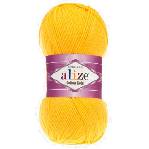 Alize 55% Cotton 45% Acrylic Alize Cotton Gold Yarn 1 Skein/Ball 100 gr 360 yds (216-Dark Yellow)