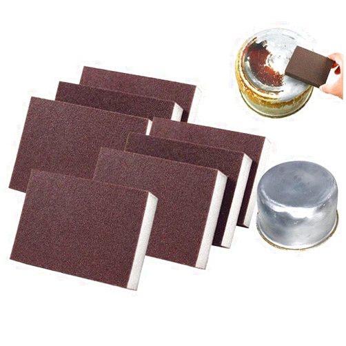 WAXCMXYH 10 Pack Carborundum Sponge, Magic Emery Sponge Brush Eraser Scrub, Kitchen Cleaning Sponge for Removing Rust Cleaning Pots and Pans, 2024 New Household Cleaning Tool