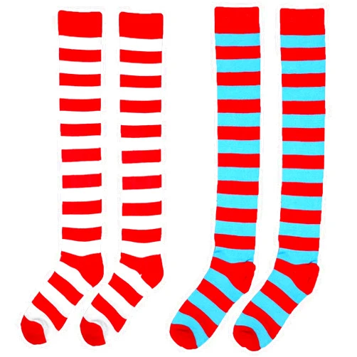 AZMONADIO Socks for Dr Seuss Party Supplies 2 Pairs Socks for Dr. Seuss Costumes Accessories Adult Women Kids