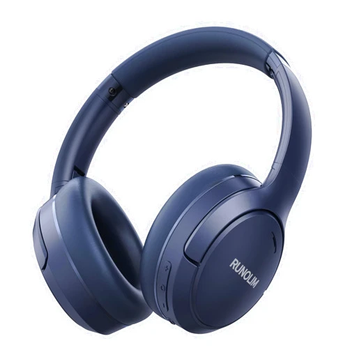 RUNOLIM Hybrid Active Noise Cancelling Headphones, 65H Playtime, Built-in Microphone, Bluetooth Wireless Over Ear Foldable Headphones with HiFi Audio, Home Travel Office