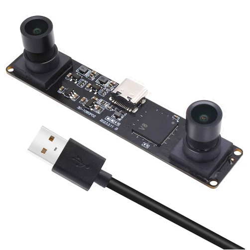 MMlove USB Stereo Camera Synchronous Dual Lens 1080P 60FPS Camera Module 3D Webcam 117° Viewing Angle Lightburn Camera USB2.0 Plug & Play for VR Face Recognition Streaming,PC/Laptop/Raspberry Pi