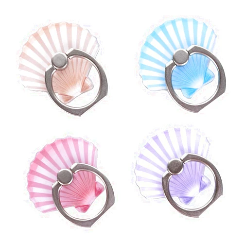 JCSMARTEC 4PACK Cute Phone Ring Holder Grip, Funny Mermaid Sea Shell Conch 360 Rotation Cellphone Stand Finger Mount Kickstand (Shell)