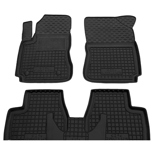Gummiauto Custom Fit All Weather Floor Liners Carmats Black Rubber Floor Mats 1st & 2nd Row 5 pcs/Set Compatible for Citroen C4 Cactus 2014-2018