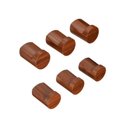 OLETNY Wood Wall Hooks 6 Pack, Heavy Duty Coat Hooks Wall Mounted Rustic Natural Wooden, Handmade Hat Hooks Rack for Hanging Bathroom Towels, Clothes, Bags (Walnut Wood)