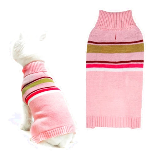 PAWCHIE Dog Sweater for Small Size Dog Girls Boys, Warm Coat Turtleneck Thick Dog Clothes with Leash Hole, Stretchy Knitted Dog Outfit for Small to Large Doggy Puppy Cat, Pink S