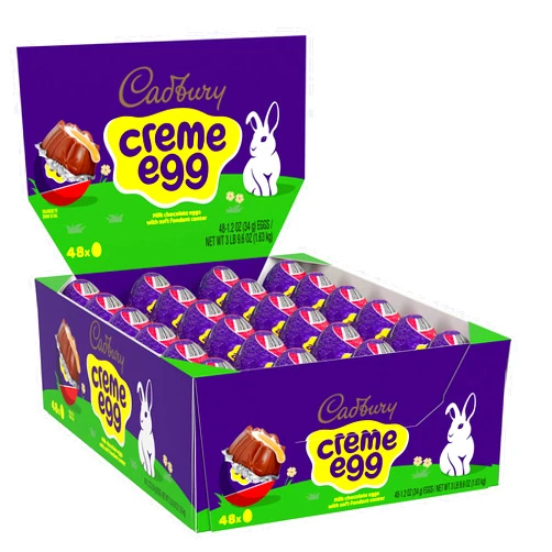 CADBURY CREME EGG Milk Chocolate Candy, Easter, 1.2 oz Eggs (48 Count)