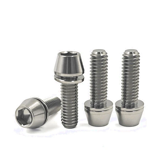Maxiulan 4Pcs Titanium Bike Bolts, M6x18mm 20mm Hex Tapered Head for Bicycle Crank Brake Fixed Upgrade Screw (Silver, M6x20mm)