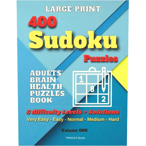 YWMAAA BOOKS 400 Sudoku Puzzles book for adults With Full Solutions (Five difficulty levels in one book): Ultimate Brain Health Puzzle Book with All Five ... Print 8.5