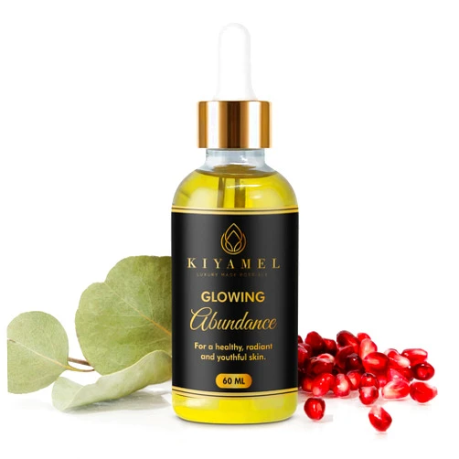 KIYAMEL Glowing Abundance Oil for Eczema Relief, Face and Skin Moisturizing Anti-Wrinkle Treatment for Dryness and Itchiness, Hydrates and Protects, Rich in Vitamin E