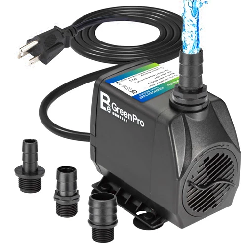 BeGreenPro Submersible Water Pump, 660GPH 45W Ultra Quiet Fountain Pump (2500L/H), with 4 Nozzles 8.2ft High Lift for Aquarium, Fish Tank, Pond, Waterfall, Outdoor, Statuary, Hydroponics