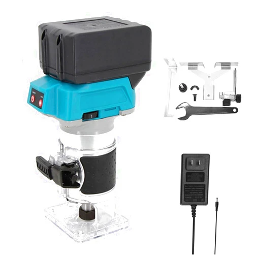 Weytoll Cordless Compact Router, Weytoll 18V 18000RPM Brushless Trim Router, Wood Trimmer Router, 6.35mm Trim Diameter Cordless Palm Router Suitable for Makita Battery, 6 Level Speed Adjustable With 1 Battery