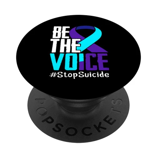 Suicide Prevention Month Gifts by CrushRetro Be the Voice Stop Suicide Awareness Mental Health PopSockets PopGrip: Swappable Grip for Phones & Tablets