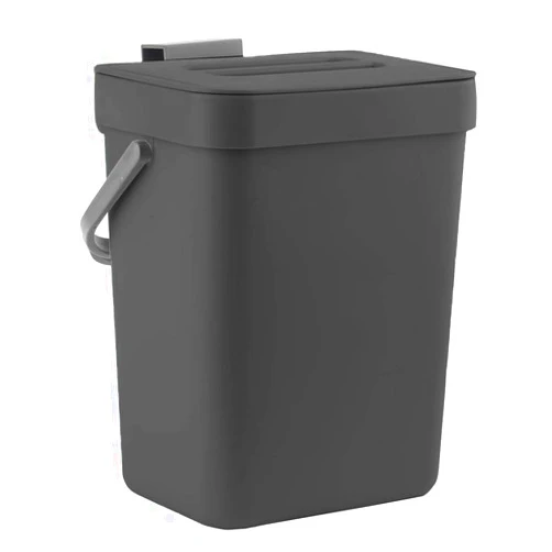 LALASTAR Mini Countertop Trash Can, Compact Waste Basket Garbage Can, Small Trash Bin with Lid for Desk/Office/Dorm, 3L/0.8 Gal, Black