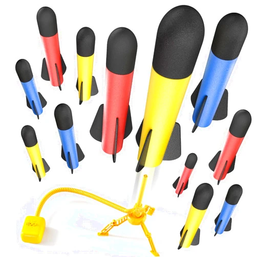 TEMI Rocket Launcher for Kids, 12 Foam Rockets and Launcher Pad, Launch up to 100+ft, Kids Outdoor Toys, Birthday Gift Toys for Kids Boys Girls Age 3 4 5 6 + Years Old