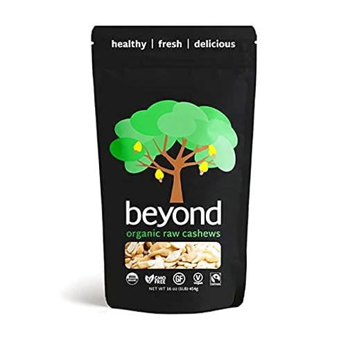 Beyond Organic Raw Unsalted Cashew Pieces 1lb (1 POUND) MYLK Grade - Non-GMO, Fairtrade, Organic, Vegan Cashews - No Oils or Additives, Just Plain Cashew Pieces