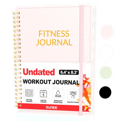 SUNEE Fitness Journal Workout Planner for Men & Women, A5(6.4