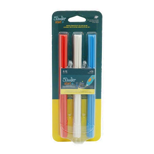 3Doodler Start 3D Printing Filament Refill Blister Pack (x75 Strands, Over 375 ft. of Extruded Plastic) - Stars & Stripes