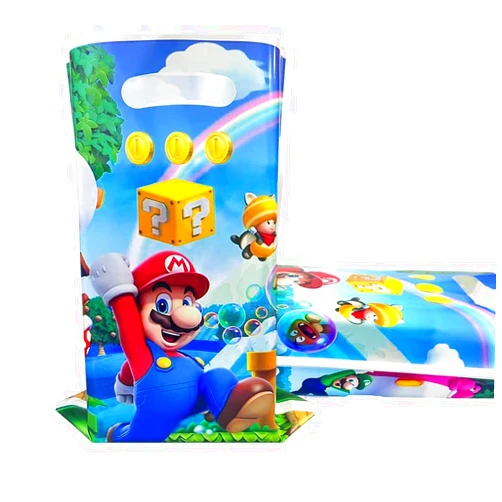 Ou Bing 30pcs Mario Party Favor Gift Bags, Super Bros Boy for Mario Themed Birthday Party Supplies（Multicolour）