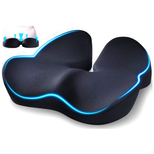 Juuwan Memory Foam Seat Cushion for Office Chair Pressure Relief Sciatica & Tailbone Pain Relief Memory Foam Coccyx Cushion for Long Sitting, for Home Chair, Gaming Chair and Car Seat Cushion