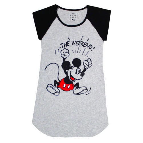 GiftsNBeyond Disney Mickey Mouse The Weekend Raglan Dorm Nightshirt