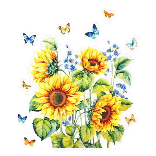 HAOHUODUO Sunflower Stickers Sunflower Wall Decor Sunflower Bathroom Decor Sunflower Decals for Walls Living Room Decoration Decorative Home Sunflower Decor for Kitchen Wall Decor 31.4x29.5 Inch