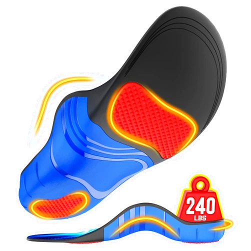 NEUPU 240+lbs Plantar Fasciitis Insoles Men Women, Comfort Heavy Duty High Arch Support Insoles for Pain Relief Absorb Shock, Work Boot Shoe Inserts Orthotic for Flat Feet, Pronation, Heel & Foot Pain