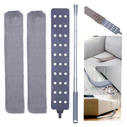 KACPAUQEL Retractable Gap Dust Cleaner,with 2 Microfiber Dusting Cloths, Long Handle 60inches Washable and Retractable Duster Brush,Extendable Gap Dusters for Sofa Bed Furniture Bottom