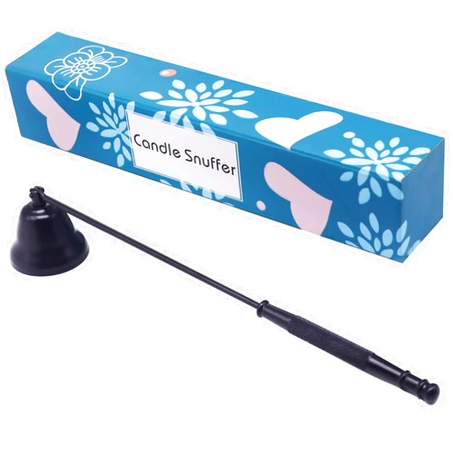 Generic Candle Snuffer Candle Extinguisher Snuffer Accessory Metal Candlesnuffers with Long Handle for Putting Out Candles Extinguish Nest Flame Scented Candles Aromatherapy Candles Jar Candles (Black)