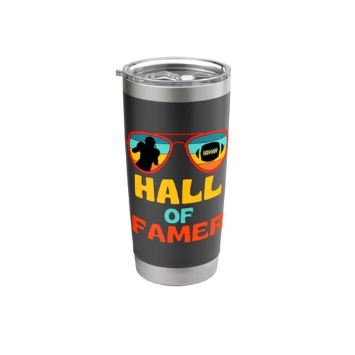 American Football Players and Fan Company Football Hall Of Fame Retro American Football Gameday Stainless Steel Insulated Tumbler