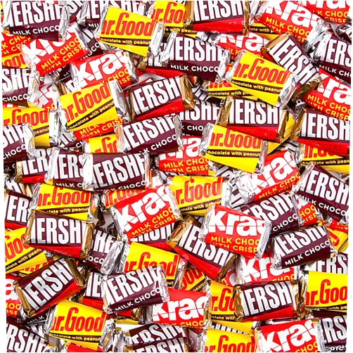 Tundras HershyMiniatures Assortment Chocolate Candy 3.5 Pounds - Assorted Chocolate Candy Party Pack of Mr G00DBAR, CrispyKrackel, Rich Special Dark & Milk Chocolate Bars