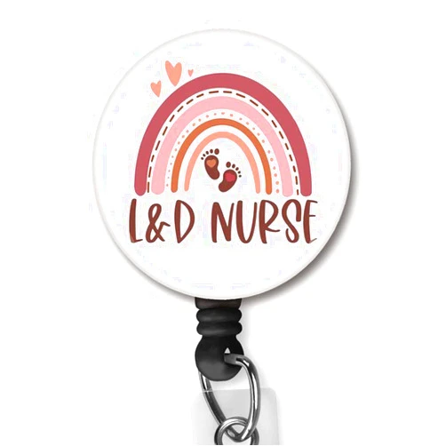 Yzkkbi Labor and Delivery Nurse Badge Clip ID Name Card Keychain Retractable Badge Reel Alligator Clip Nylon Cord Nurse Doctor Lanyard