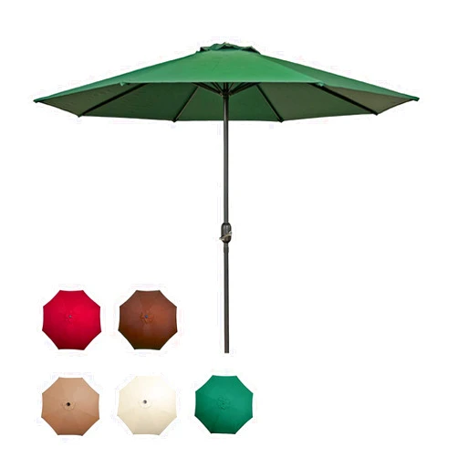 ROLTIN Garden Parasol Umbrella 2.7 M, Sun Shade for Outdoor, Wine Red, Dark Green, Beige, Khaki, Brown, Metal Pole and Ribs, Base Not Included, for Terrace Balcony, Outdoor Table Umbrella