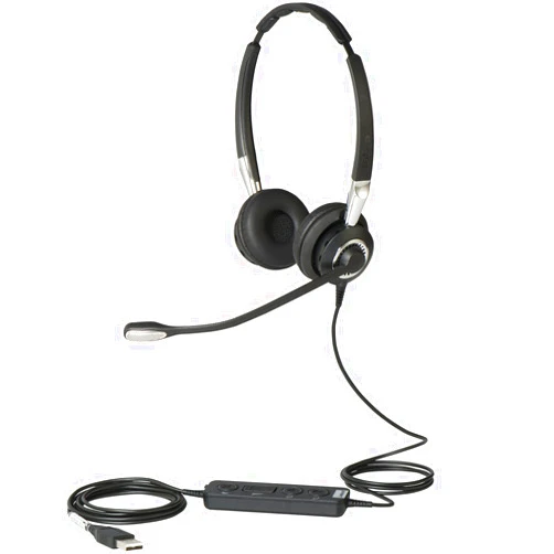 Jabra 2400 II USB Duo CC Wired Call Center Headset for Softphone with Noise Cancelling Microphone, Optimized for Unified Communication