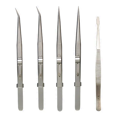 Yababa Tweezers, 5Pcs Precision Tweezers Set - Anti - Static Stainless Steel Tweezers for Electronics, Jewelry Making, Medical and Laboratory Work, Craft, Model Building, Soldering, Watch, Car Repair, Etc